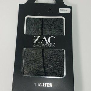 ZAC POSEN TIGHTS BLACK NYLON NEW RN 114624 SIZE SM